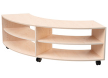 Naturo - gebogen S kast, 1/4 cirkel, met wielen