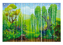 Poppenkast - theaterdoek - het bos
