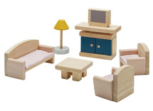 Poppenhuis - woonkamer - PlanToys - Orchard - hout - per set