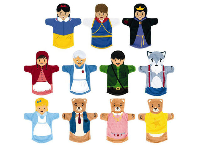 Poppenkast - Poppenkastpoppen - Sprookjesfiguren 11 Stuks