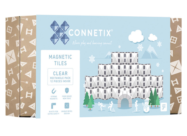 Constructie - Magnetisch - Connetix - Clear - Rectangle Pack - Set Van 12