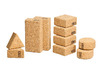 Constructie - blokken - kurk - korxx - babyset natuur set van 10