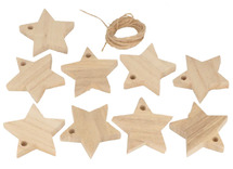 Kerst - Hout - decoratieslinger - sterren - Set van 10