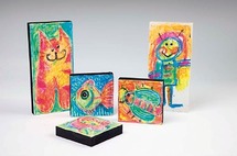 Icoon - hout - rechthoekig - kunstwerk - per stuk