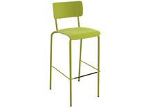 Stoel - College - Unikleur - Barstoel - Vierpoots - zithoogte 65 cm - groen - per stuk