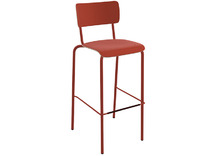 Stoel - College - Unikleur - Barstoel - Vierpoots - zithoogte 65 cm - rood - per stuk