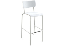 Stoel - College - Unikleur - Barstoel - Vierpoots - zithoogte 65 cm - wit - per stuk