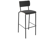 Stoel - College - Unikleur - Barstoel - Vierpoots - zithoogte 80 cm - zwart - per stuk
