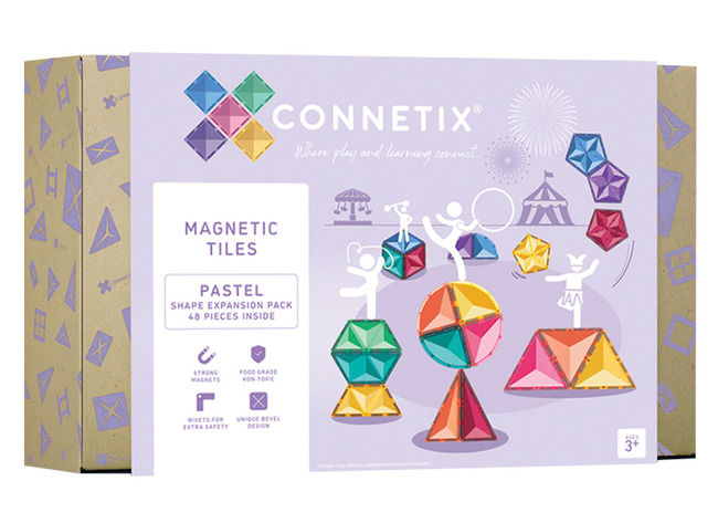 Constructie - Magnetisch - Connetix - Pastel - Shape Expansion Pack- Set Van 48