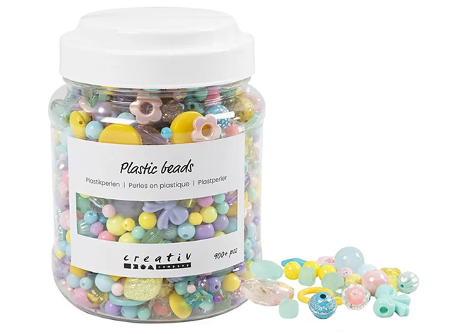 Kralen - Kunststof - Pastelkleuren - Mix - Pot Van 700 Ml