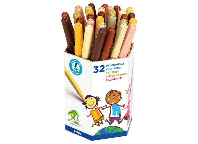 Stiften - Kleurstiften - Giotto Turbo Color Skin Tones - Huidskleuren - Fijne Punt - Set Van 32 Assorti