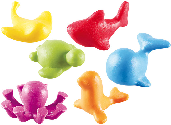 Sorteerfiguren - Learning Resources Under The Sea Ocean Critter Counters - Kunststof - Zeedieren - Set Van 72 Assorti