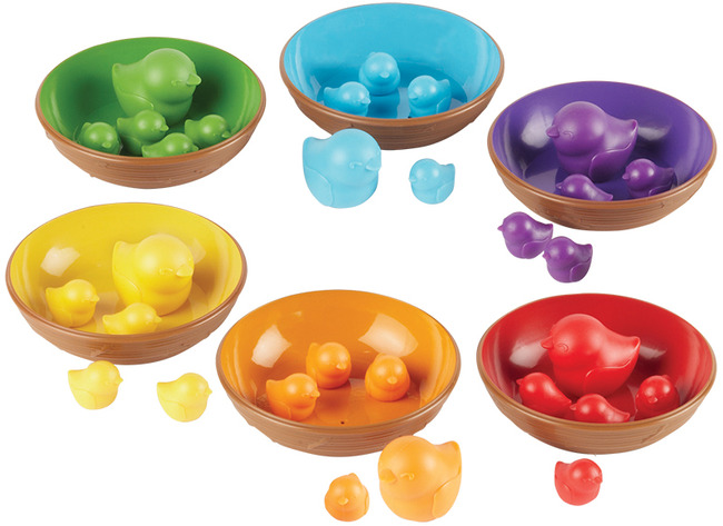 Spel - Sorteerspel - Learning Resources Birds In A Nest Sorting Set - Kleur En Vorm - Vogelnesten - Per Spel