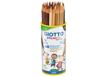 Potloden - kleurpotloden - Giotto Stilnovo - huidskleuren - zeshoekig - set van 48 assorti