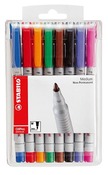 Stiften - whiteboard stiften - Stabilo OHPen - medium - gekleurd - set van 8 assorti