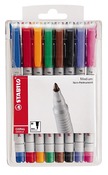Stift - Viltstift - Afwasbaar - Medium 1Mm - Ass/8Kl