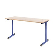 Leerlingentafel - Tau - Dubbel - Niet Verstelbaar - Zonder Boekenvak - 70 cm - onderstel ral 2004 (oranje) - blad beuk - per stuk