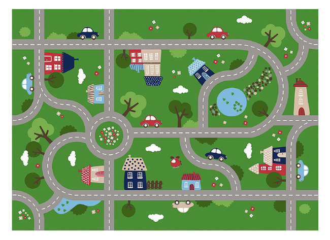 Speeltapijt - Xxl -  In De Stad - Groen - 150 X 200 Cm.