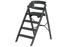 Hoge eetstoel - gerecycleerd kunststof - Kaos - Klapp - charcoal black - per stuk