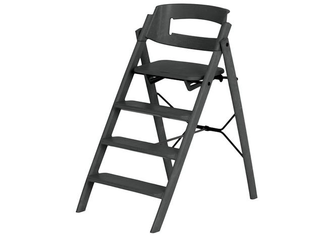 Hoge Eetstoel - Gerecycleerd Kunststof - Kaos - Klapp - Charcoal Black - Per Stuk