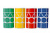 Rood, blauw, groen, geel