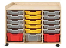 Speelmeubel - speeltafel op wieltjes met opbergruimte - kruiphoogte 77 x 104 x 71,6 cm - esdoorn - per stuk