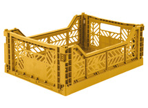 Opbergen - folding crates midi - per stuk - mosterd - per stuk
