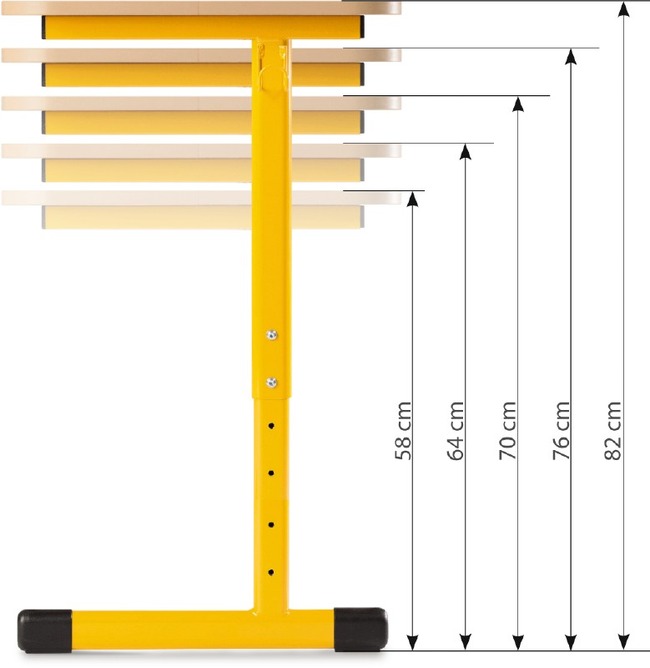 Leerlingentafel, Tau, Enkel, Verstelbaar, Zonder Boekenvak, Gekleurd