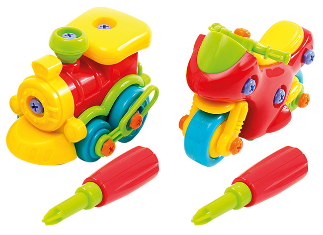 Voertuigen - Schroeven - Motoriek - Set Van 4 Assorti