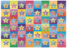 Beloningsstickers - fantasie - Smileys - vrolijke sterren