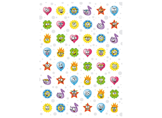 Stickers - Fantasie - Vrolijke Figuurtjes - 48 Motieven - Set Van 960 Assorti
