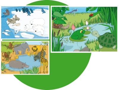 Puzzel - Dieren Van Over De Wereld - Kunststof - Per Stuk