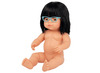 Poppen - babypop - Miniland Baby Doll - met haar - 38 cm - meisje - aziatisch - met bril - per stuk