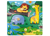 Puzzel - hout - knoppenpuzzel - safaridieren