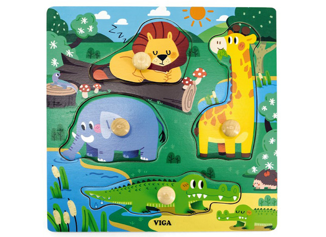 Puzzel - Hout - Knoppenpuzzel - Safaridieren
