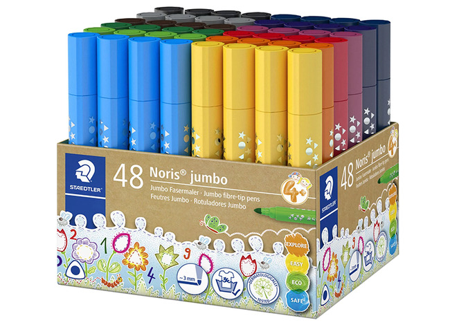 Stiften - Kleurstiften - Staedtler Noris Jumbo - Driekantig - Medium - Set Van 48