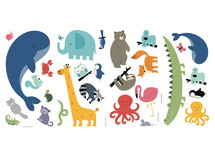 Muurdecoratie - Muurstickers - ark van noah - per set
