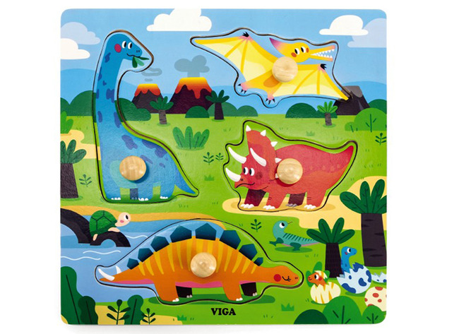 Puzzel - Hout - Knoppenpuzzel - Dino's
