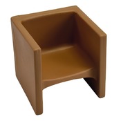 Stoel - Cube Chair - 38 cm - kunststof - amandelbruin - per stuk