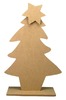 Hout - kerstboom met ster - per stuk