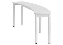 Banken - DeKring - buitenkant - gebogen - 38 cm - onderstel aluminium metallic - blad beuk - per stuk