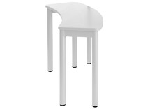 Banken - DeKring - binnenkant - gebogen - 38 cm - onderstel aluminium metallic - blad beuk - per stuk