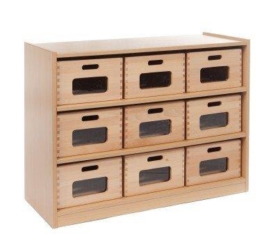 Kast Basic 1 M, Met 3 Planken En 12vensterkisten