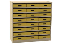 Kast - Basic 1 M - Met 7 Planken En 24Kisten - beuk - kist appelgroen - per stuk