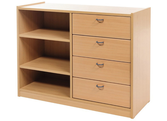 Kast Basic, Met 2 Planken En 4 Laden Rechts