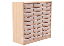 Kast - Basic 1 Meter - Met 8 Planken - Kisten Niet Inbegrepen - beuk - per stuk