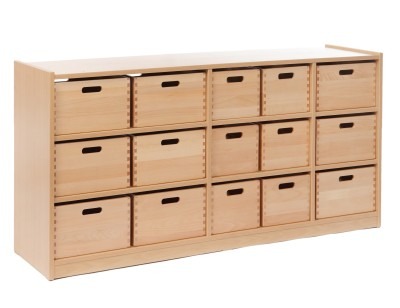 Kast Basic, Ruimtedelingskast Met 15 Kisten, Zonder Rug