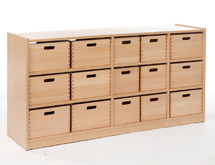 Kast Basic, Ruimtedelingskast Met 15 Kisten, Zonder Rug