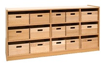 Kast - Basic - Ruimtedelingskast Met 15 Kisten - Met Rug - wit - kist lichtgeel - per stuk