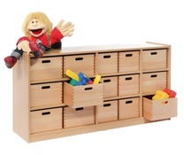 Kast Basic, Ruimtedelingskast Met 15 Kisten, Met Rug